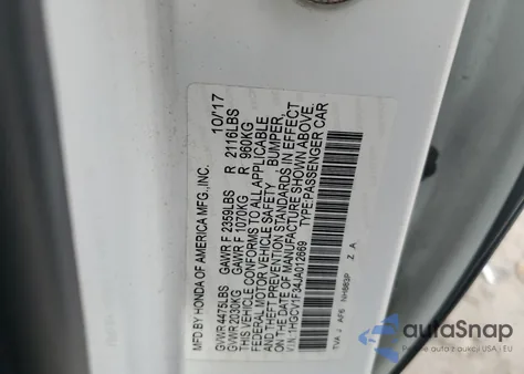 2018 Honda Accord Sport from USA, damaged, VIN 1HGCV1F34JA012669